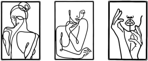 CHENGU Metal Minimalist Abstract Woman Wall Art