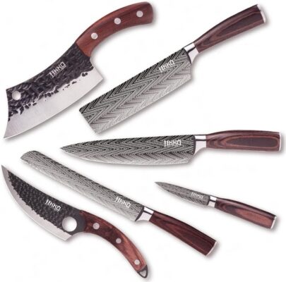 JIKKO New 67 Layers Carbon Steel Japanese Knife Set