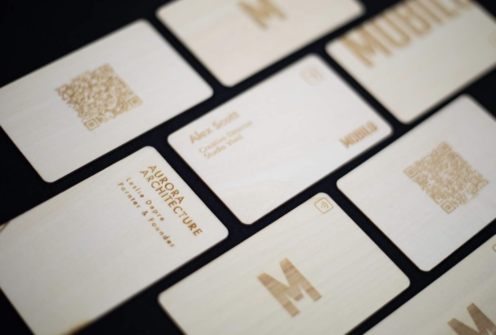 wood digital business cards