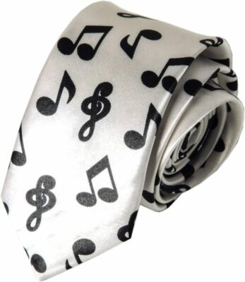 Secdtie Novelty Musical Notes Printed Necktie