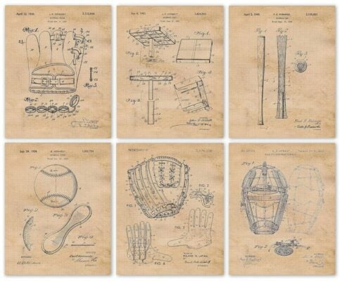 Stars By Nature Vintage Baseball Patent Prints