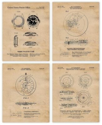 Stars By Nature Vintage Watch Mechanicals Patent Prints