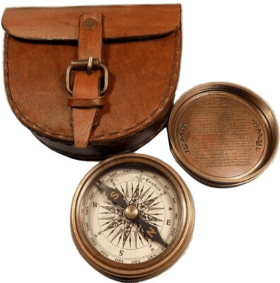 Thor Instruments Authentic Vintage Style Brass Pocket Compass