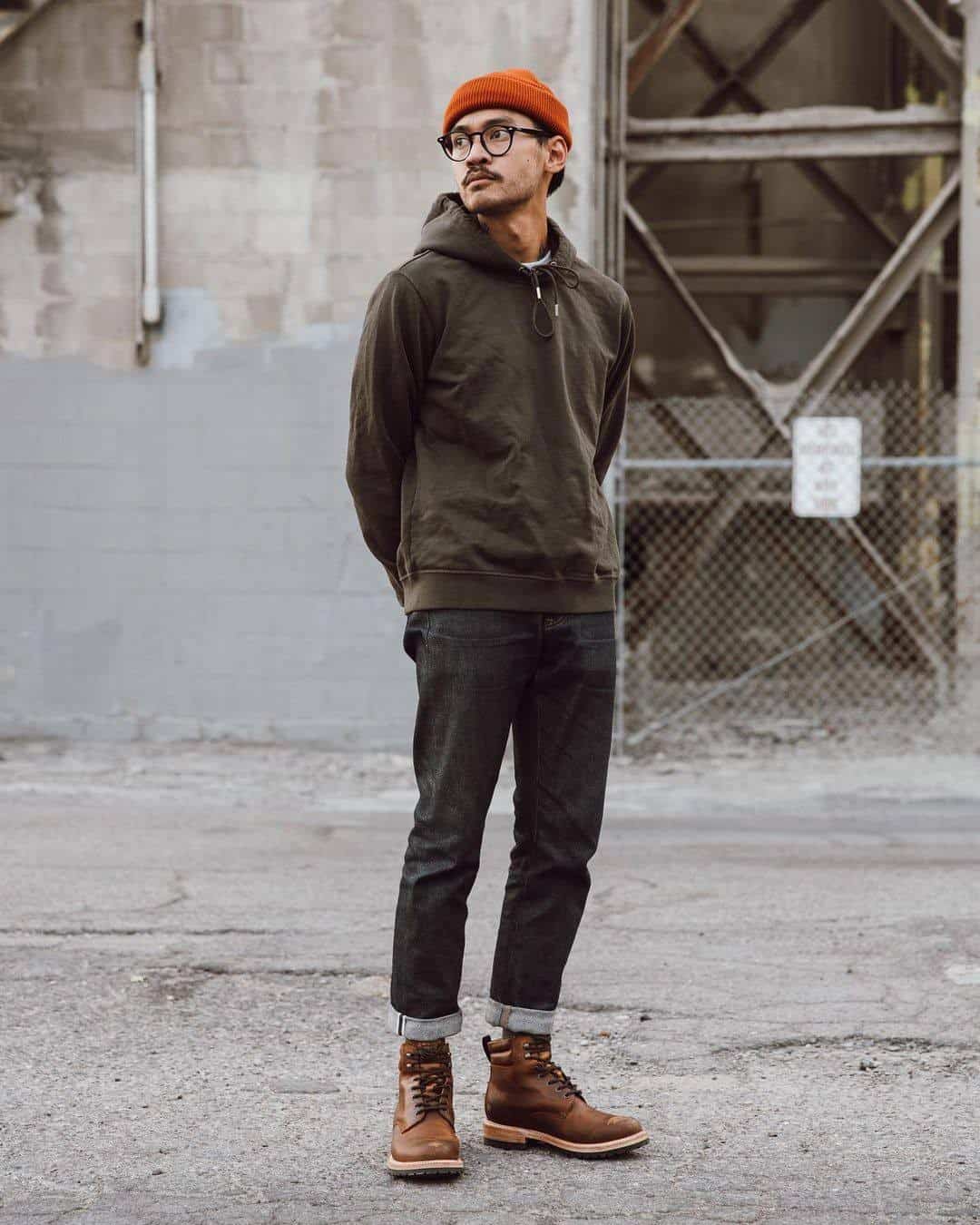 man wearing a beanie and a hoodie