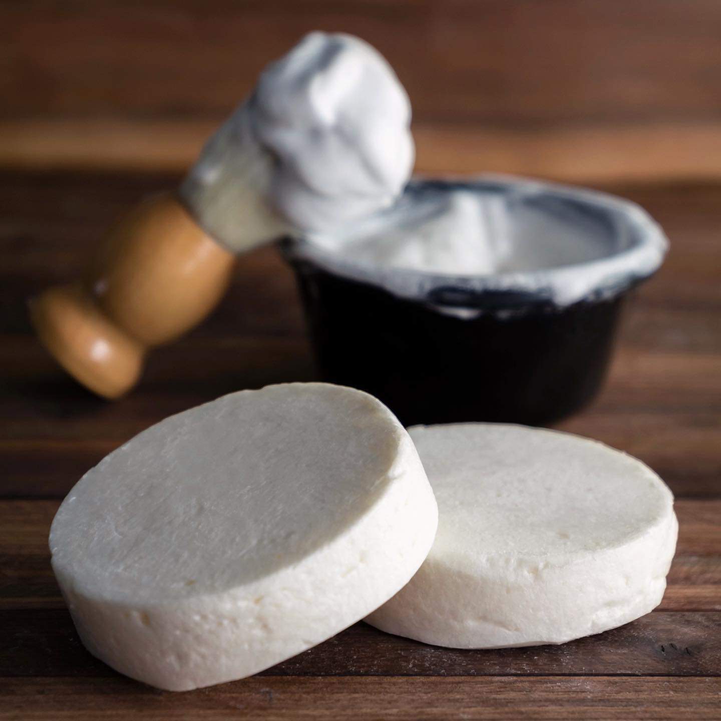 preparing a shaving soap with a shaving brush and bowl