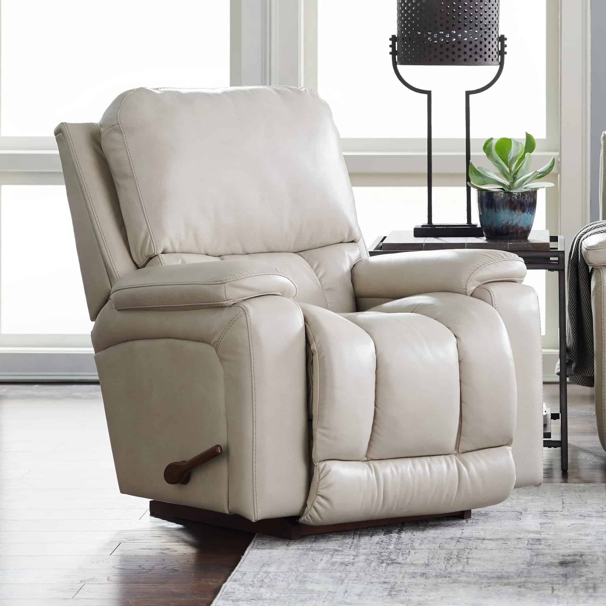 white leather recliner chair