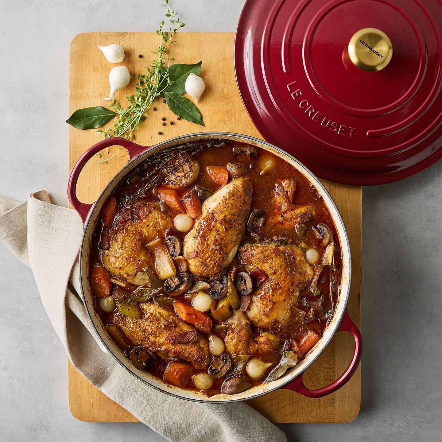 a dish cooked in a Le creuset dutch oven