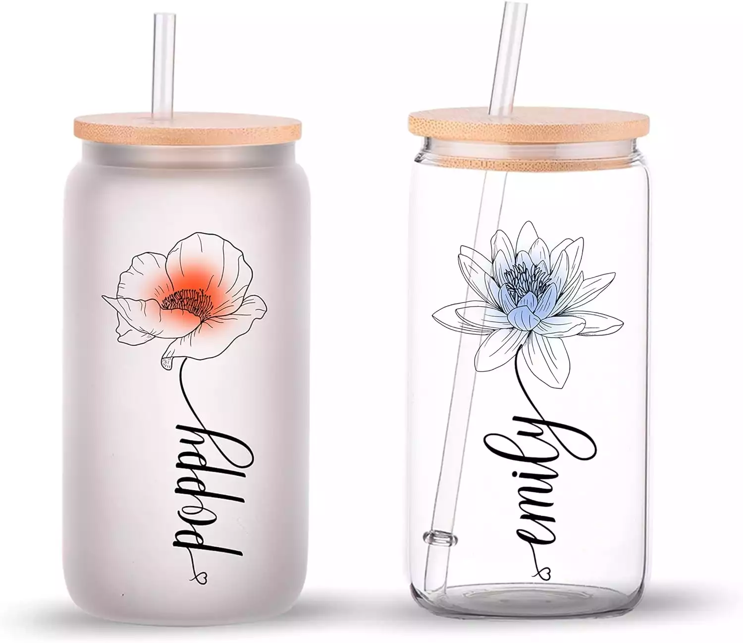 Birth Month Flower Glass
