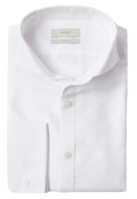 Moss Slim Fit White Royal Oxford Non-Iron Shirt