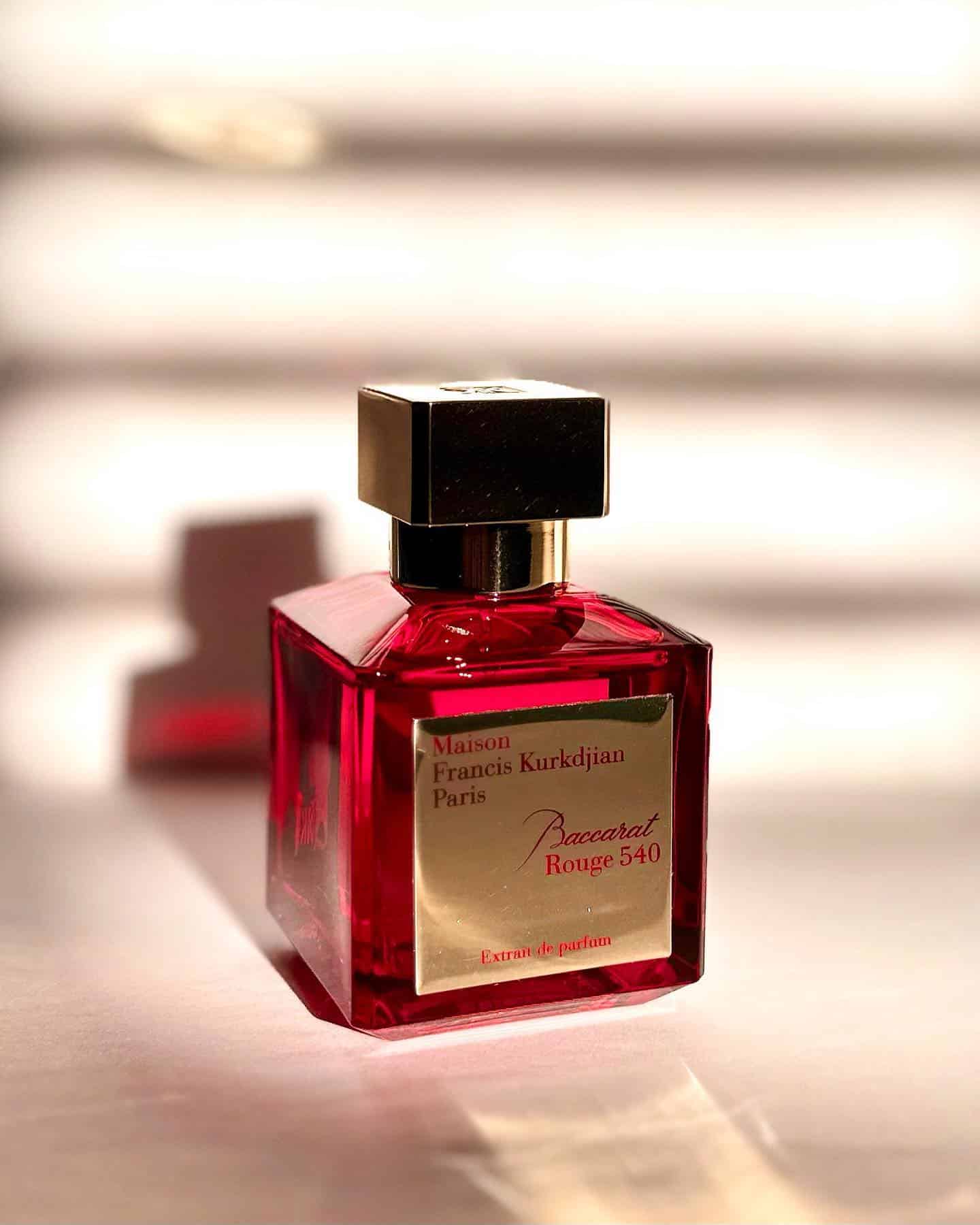 a bottle of baccarat rouge 540 by maison francis kurkdjian