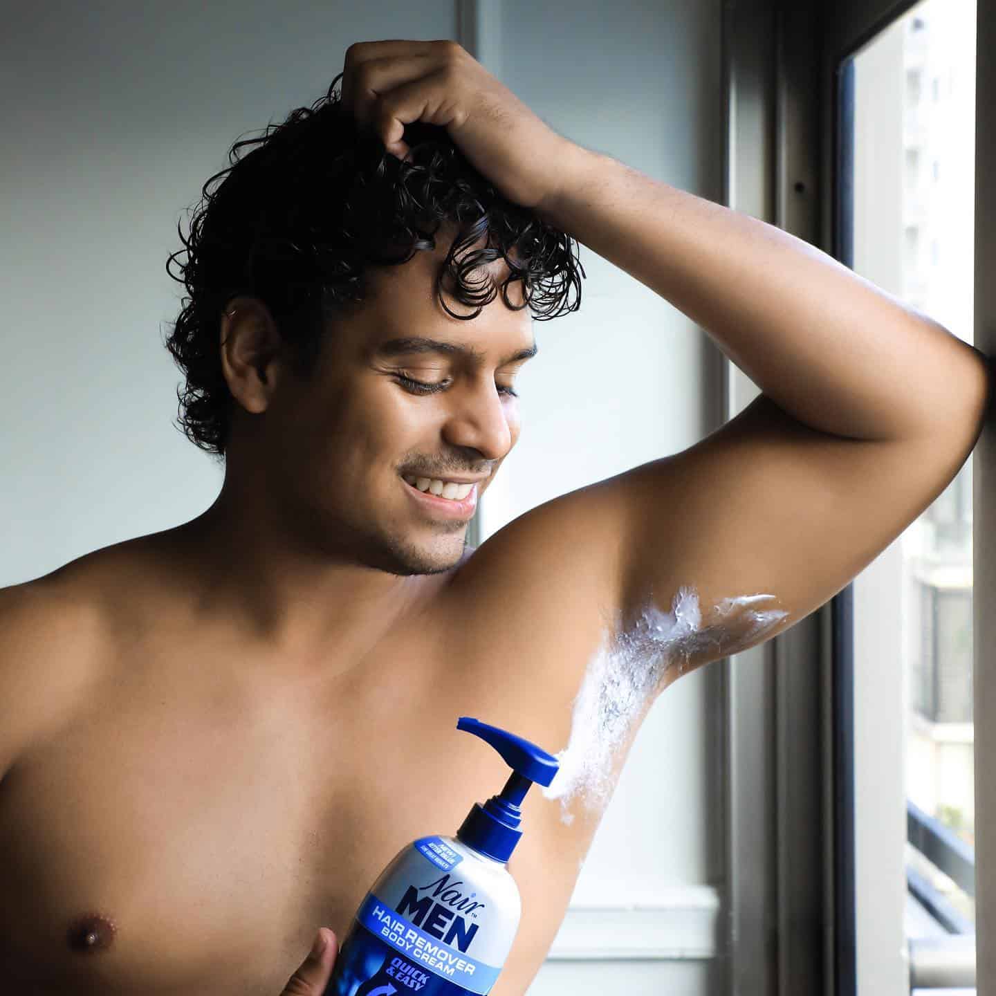 using a nair men hair remover body cream