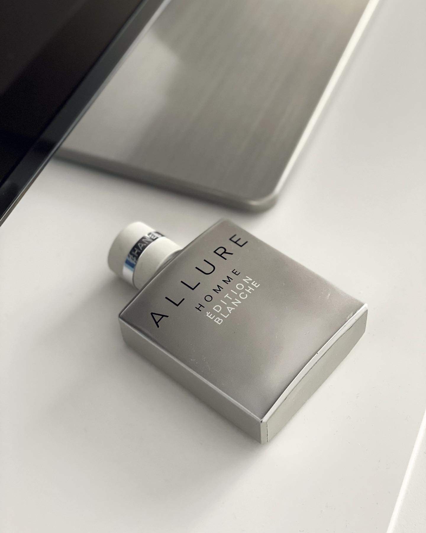 a bottle of allure homme edition blanche by chanel