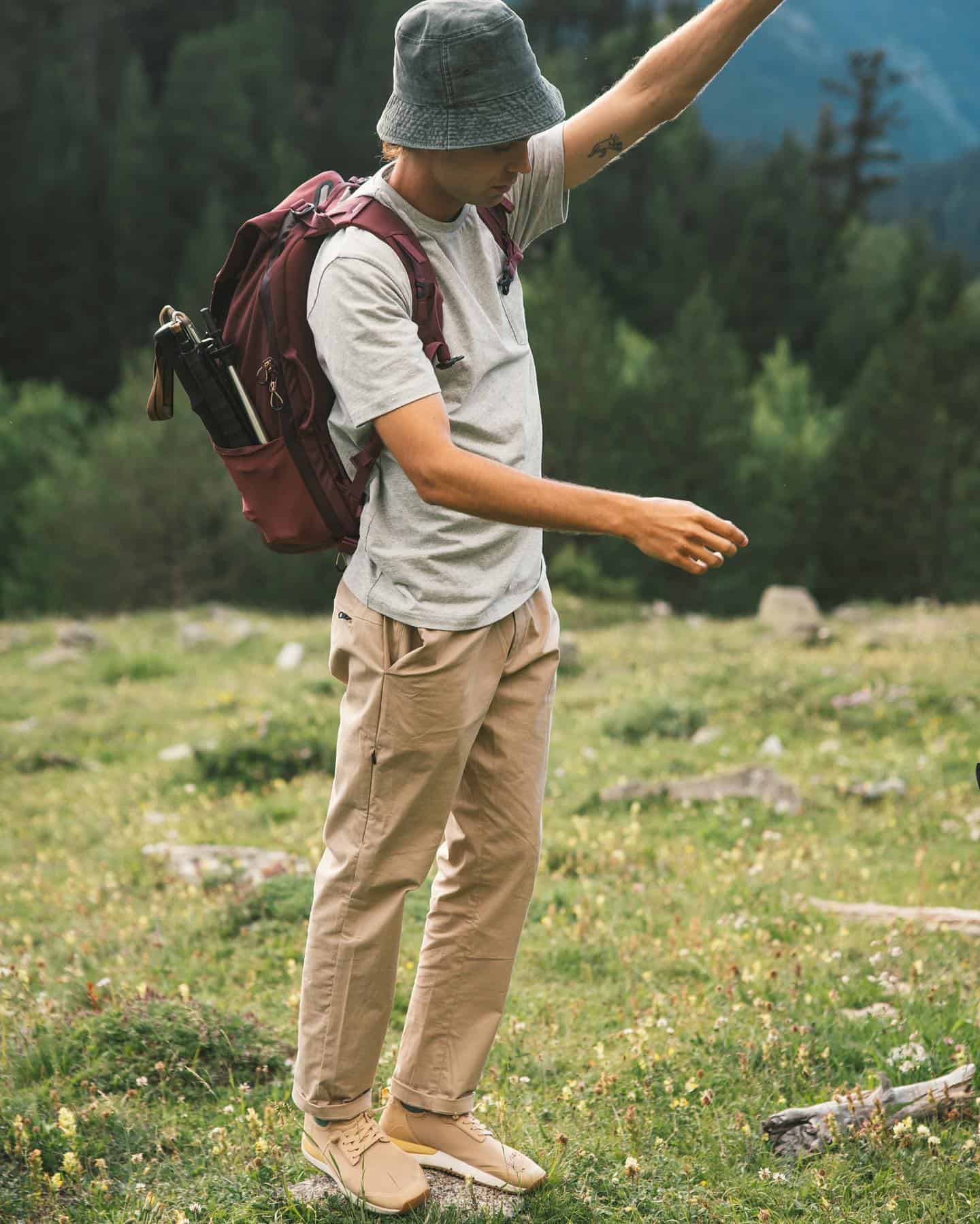 man enjoying nature