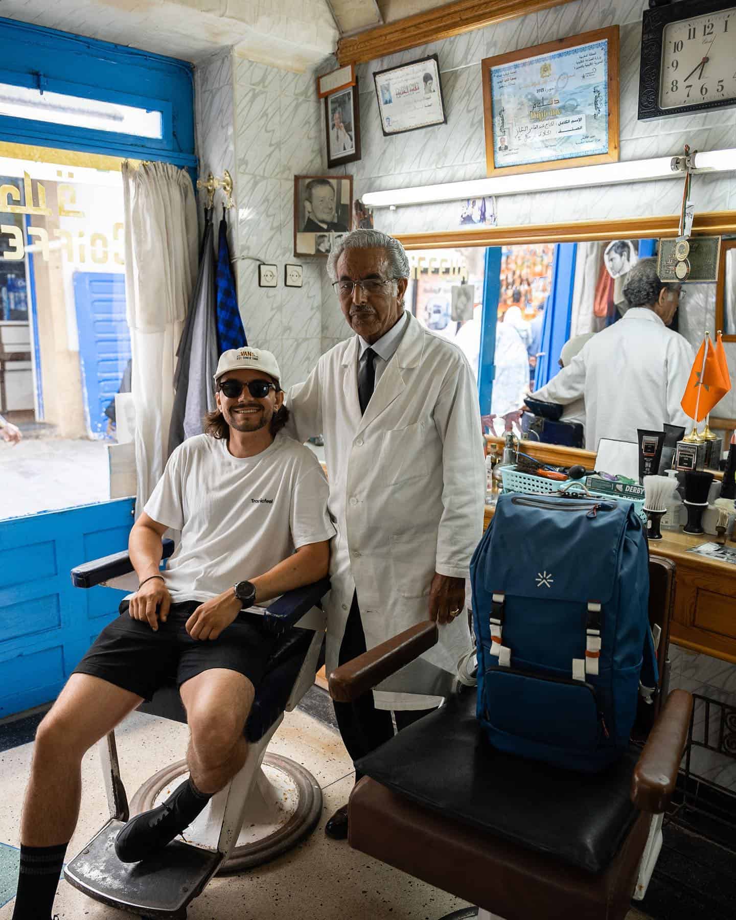 visiting a local barbershop