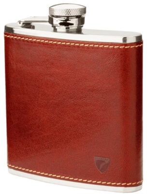 Aspinal of London Classic 5 oz. Leather Hip Flask