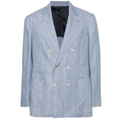Brunello Cucinelli striped linen suit