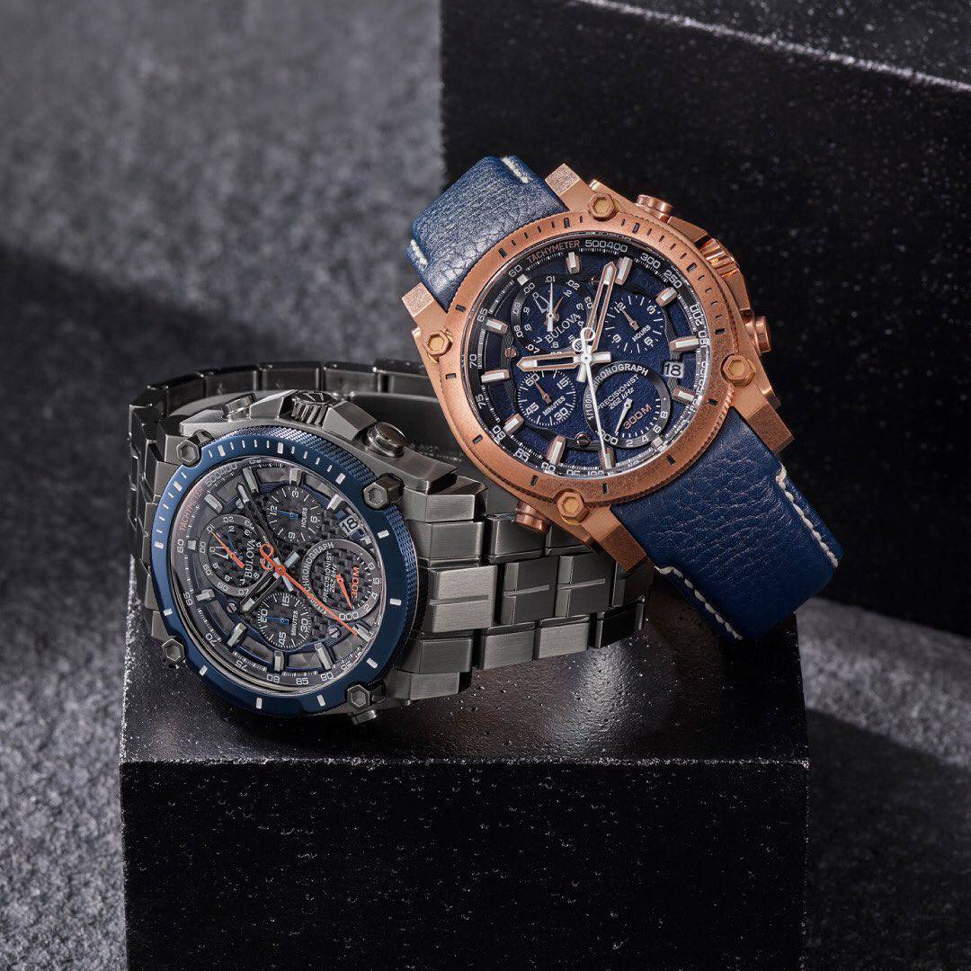 a pair of precisionist chronograph watch by bulova