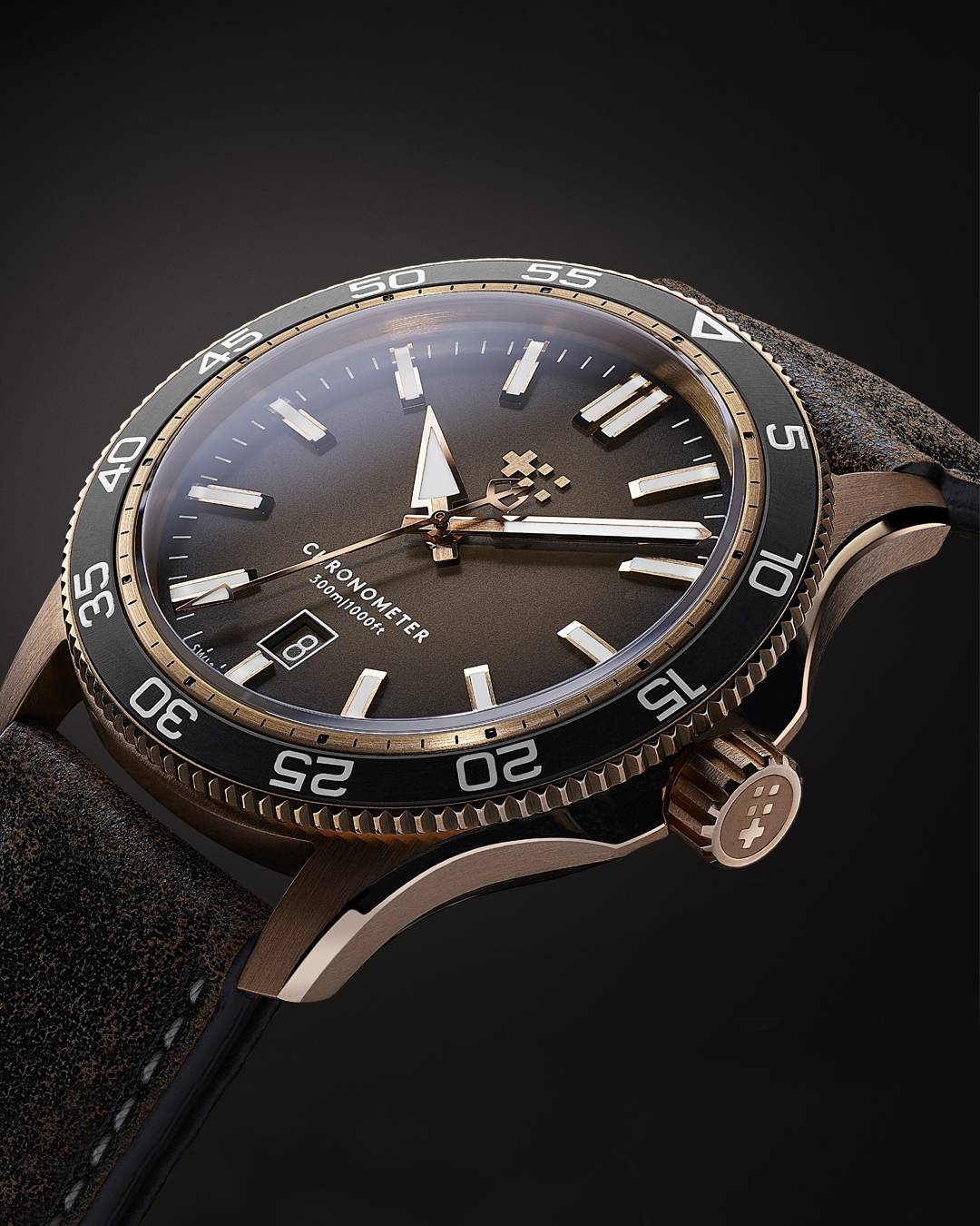 the c60 pro 300 bronze watch by chris ward