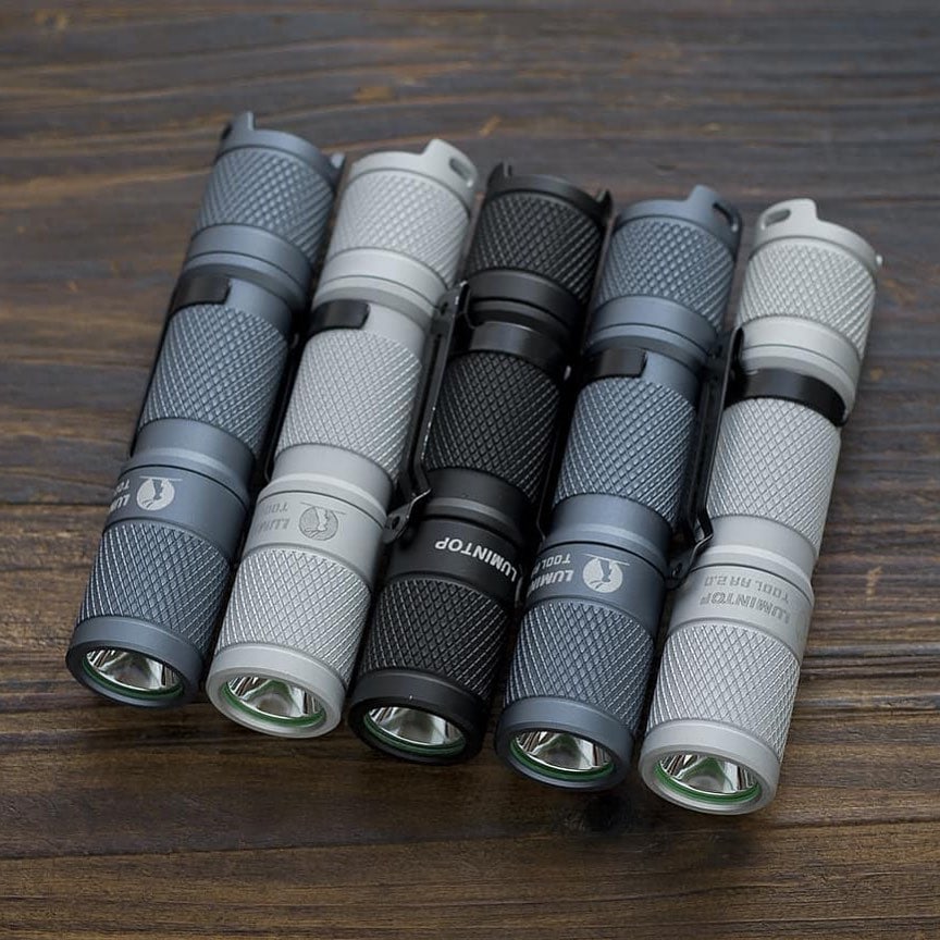 a collection of lumintop flashlight