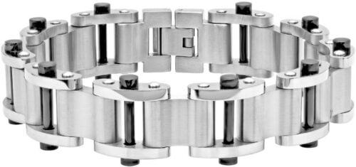 The Stainless Steel with Black Finish Link Bracelet