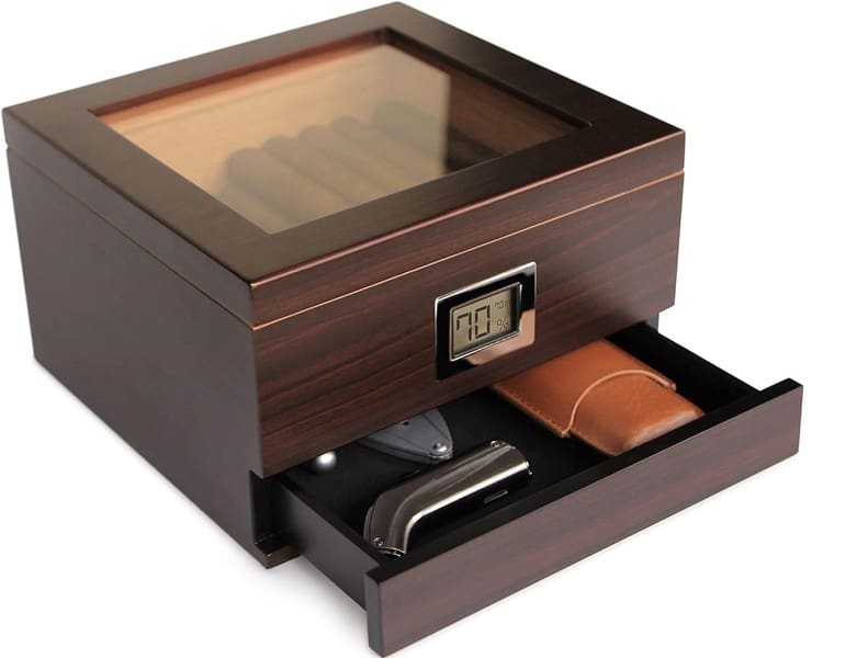 CASE ELEGANCE Glass Top Humidor