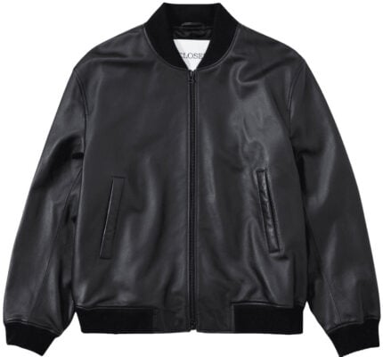 Closed Leather Bomber Jacket