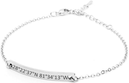 Dainty Customized Coordinates Bracelet
