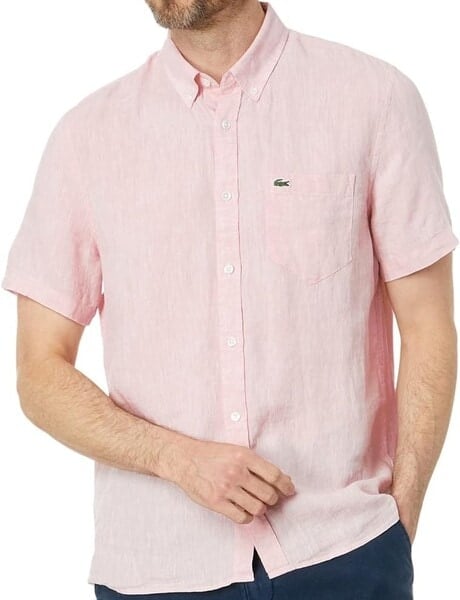Lacoste Short Sleeve Casual Linen Shirt