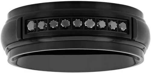 Black Diamond Stainless Steel Ring