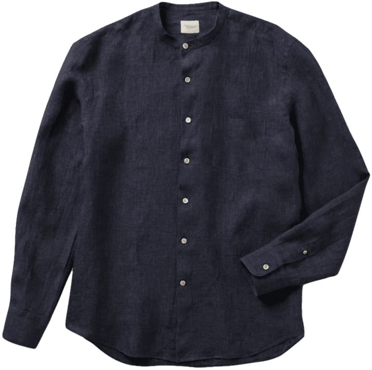 Velasca Allerona Mandarin Collar Linen Shirt