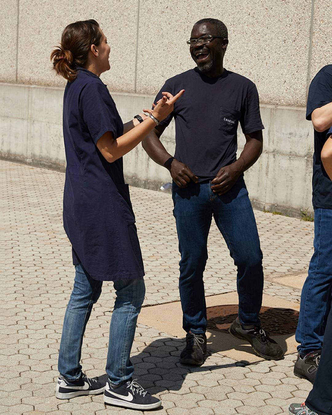 man and woman enjoying a conversation
