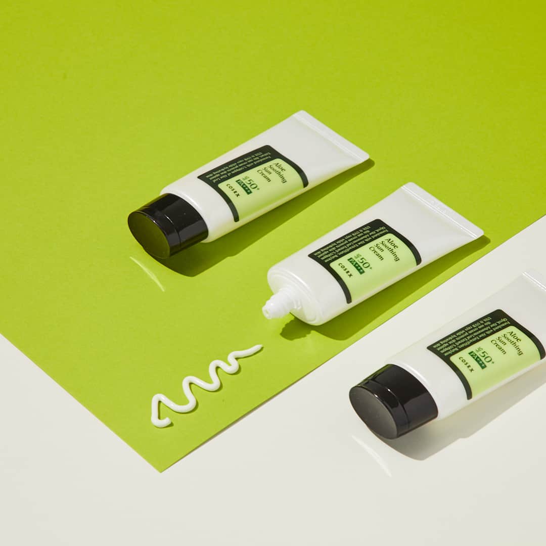 three tubes of cosrx suncream