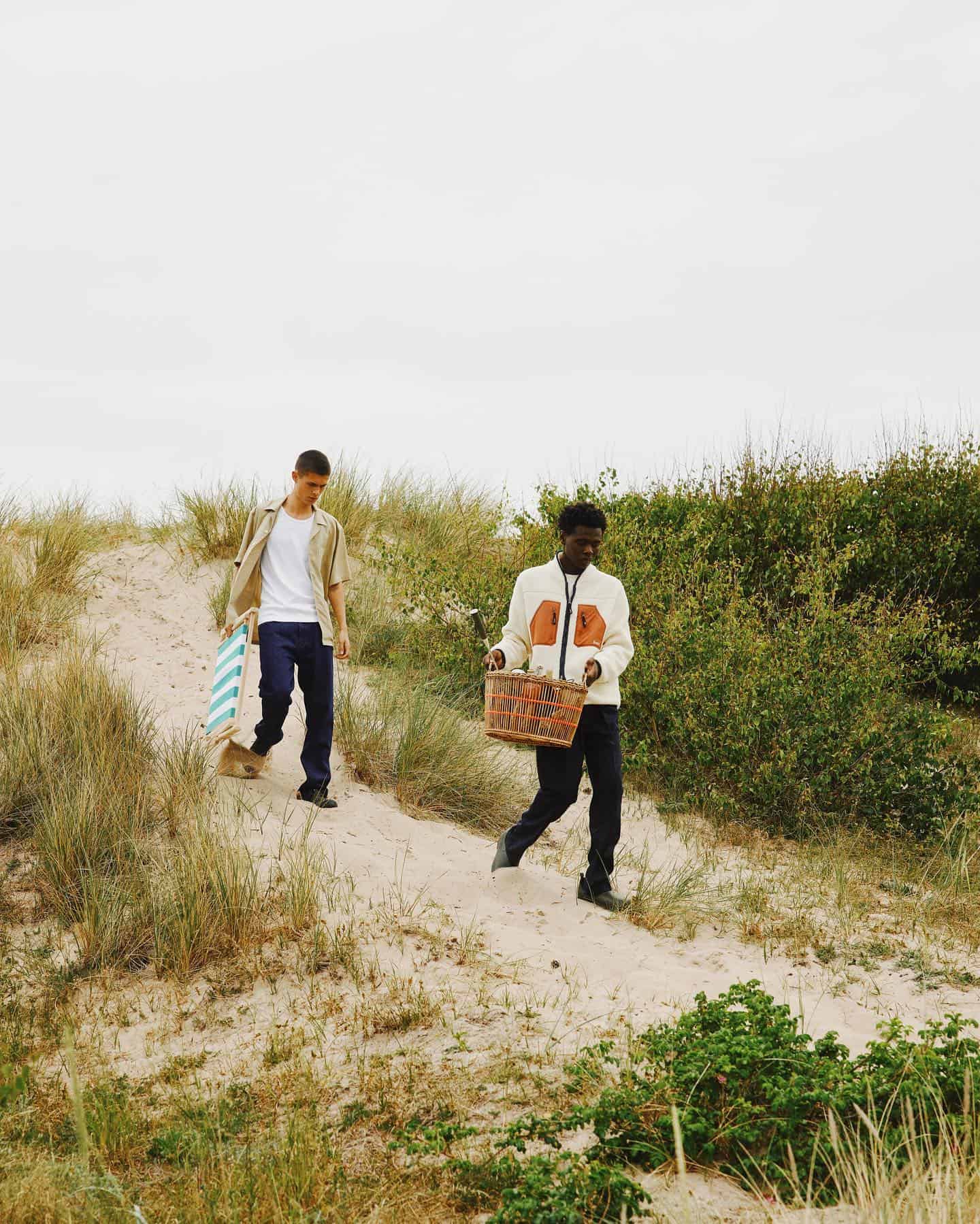 two men looking for a picnic spot