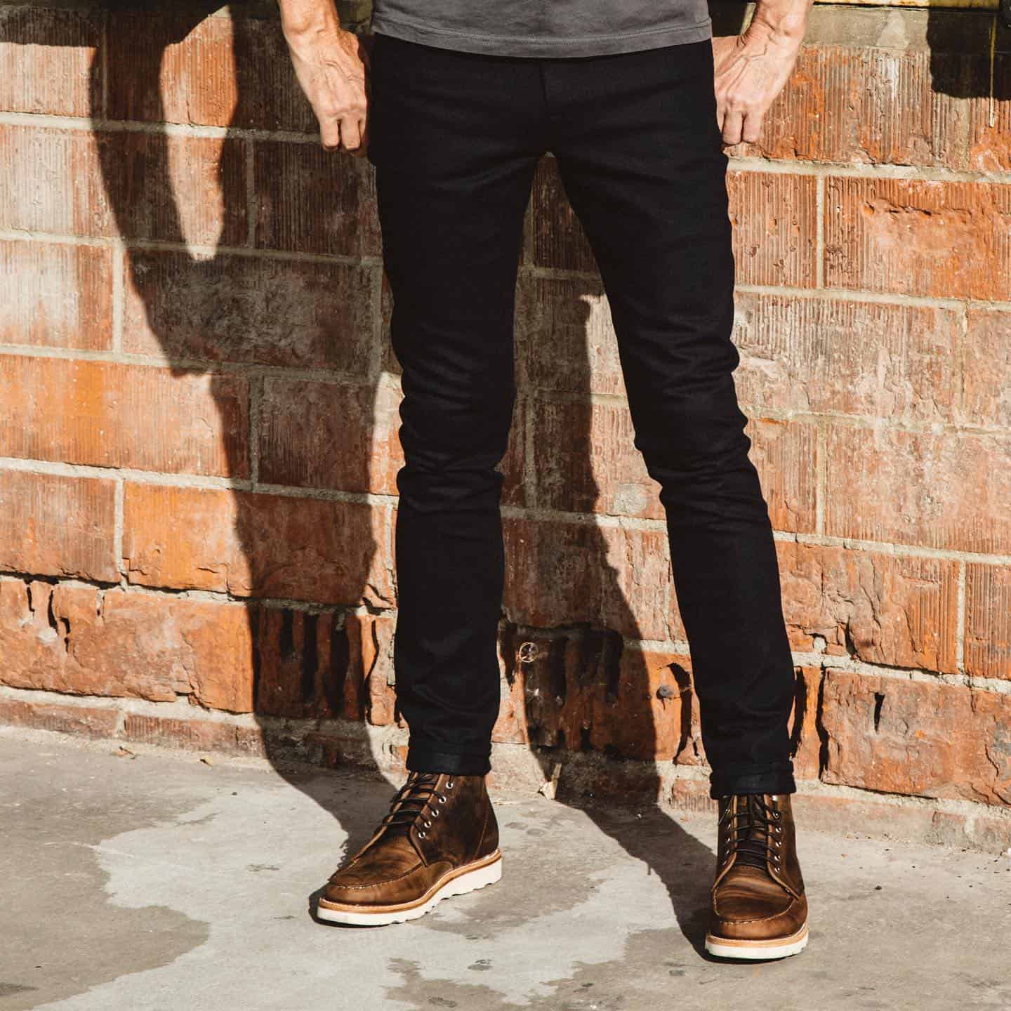 wearing a pair of black jeans