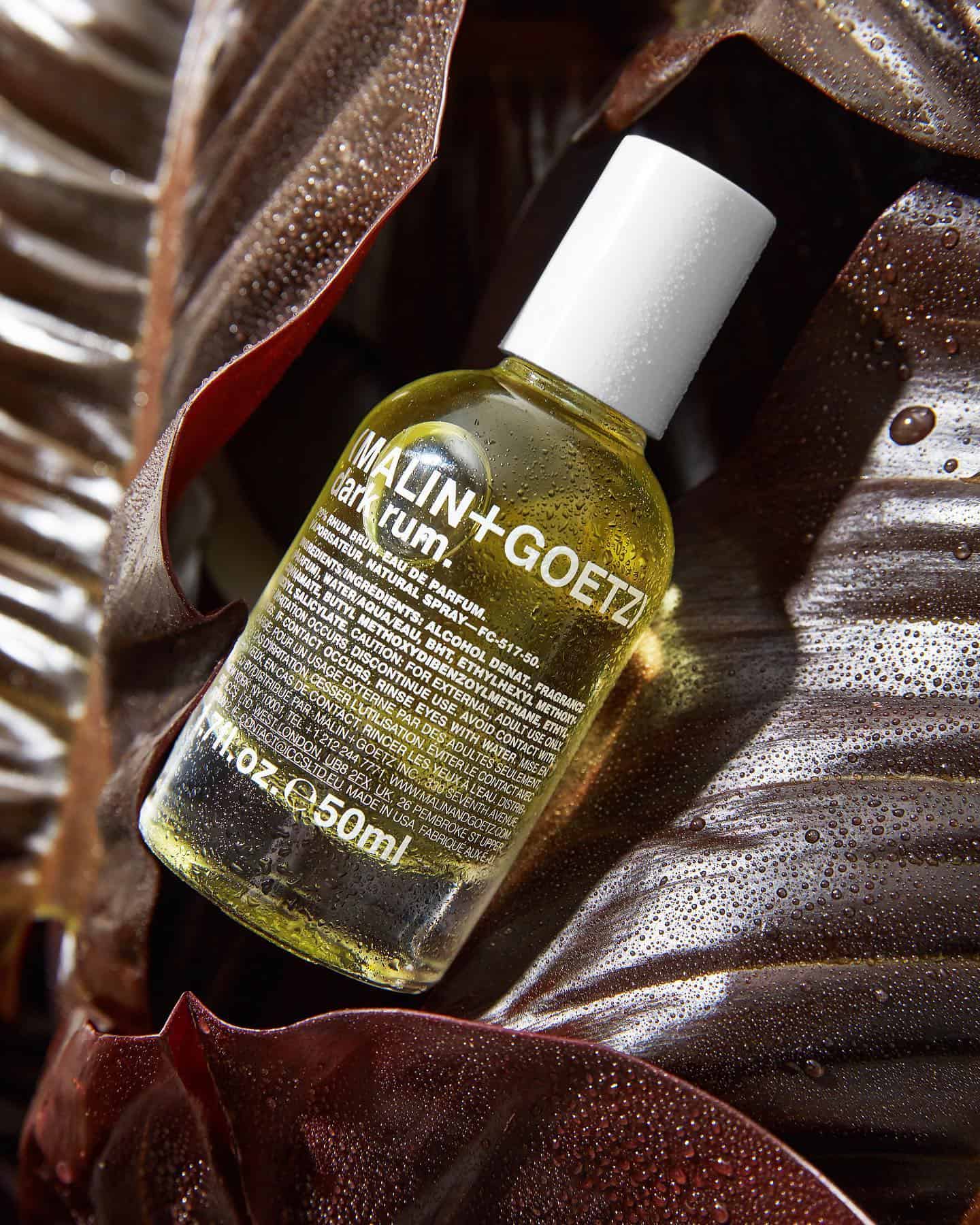 a bottle of malin goetz bay rum cologne