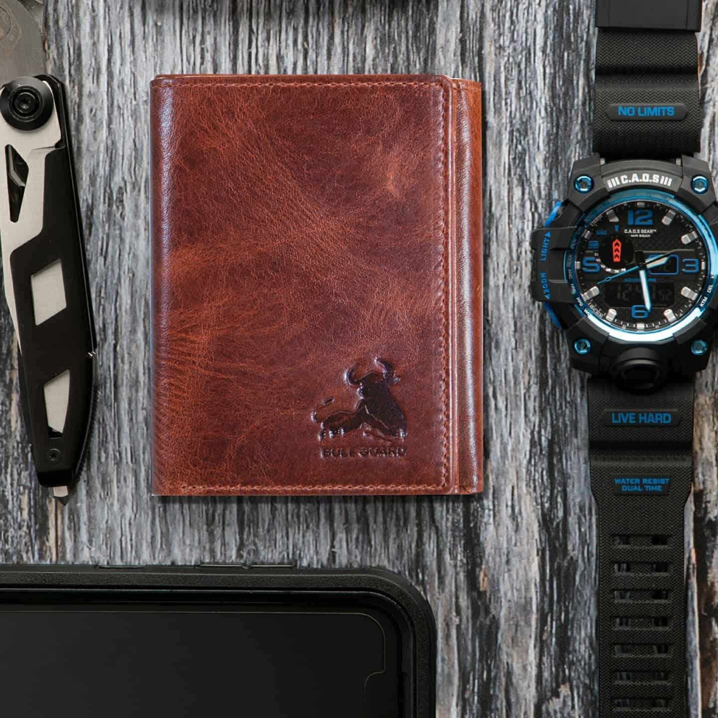 an RFID shielding leather wallet by Bullguard