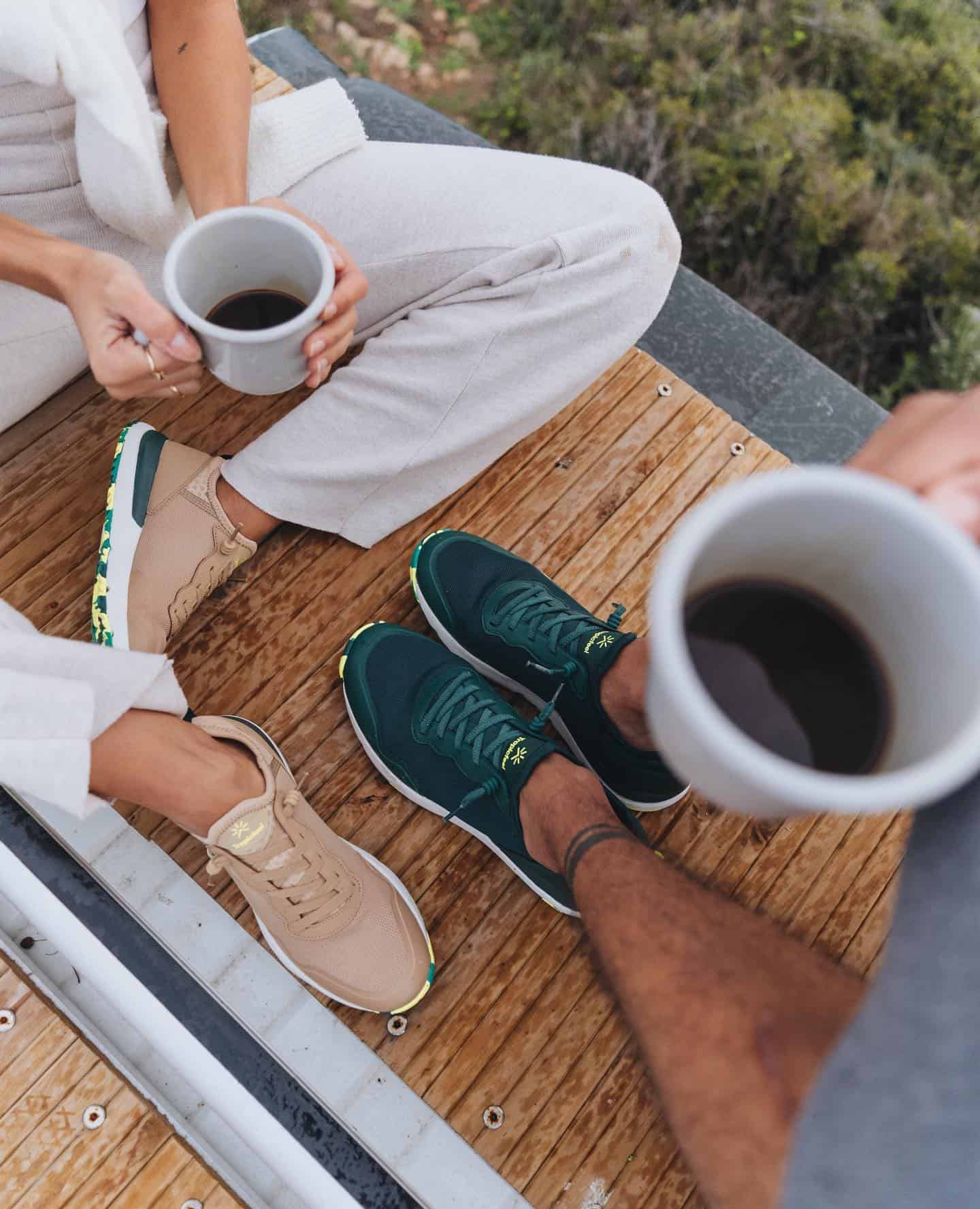 couples sharing a warm coffee outdoors