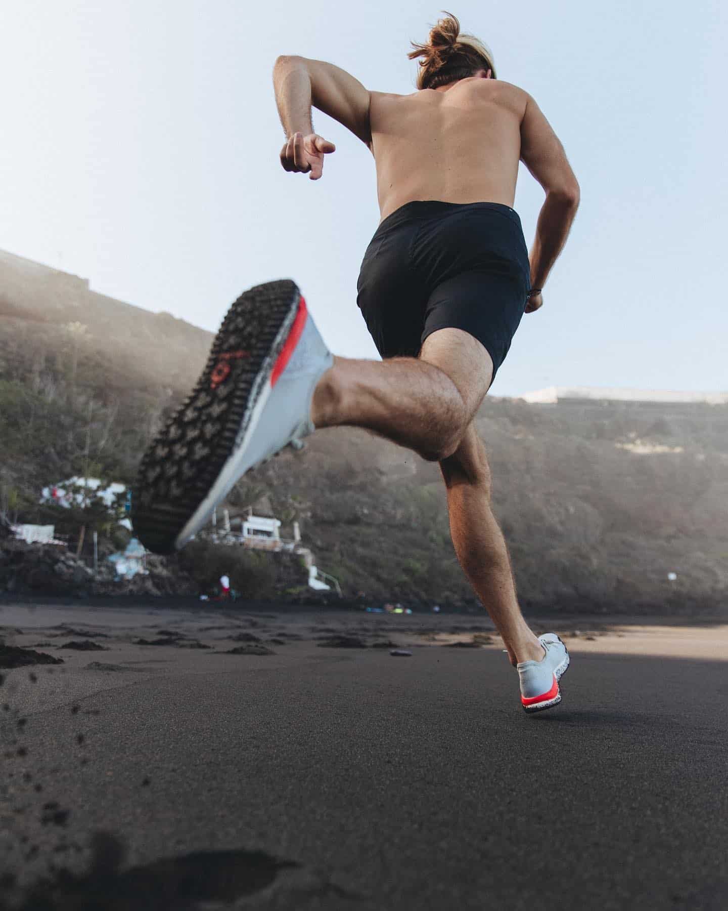 man running at the beach