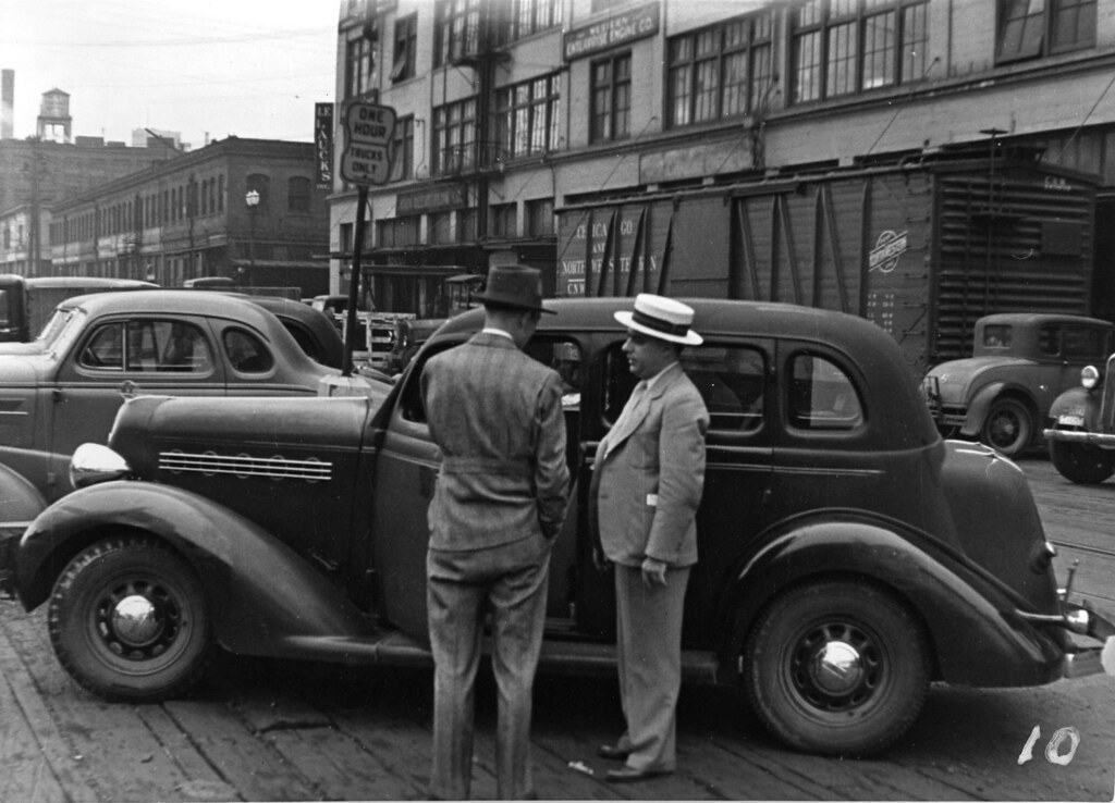 Men with car, 1939" by Seattle Municipal Archives