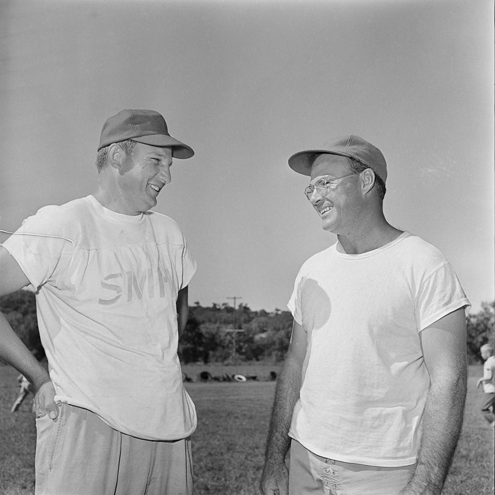 SMDR Photographic Negatives Collection, [1950s][Rattler Grid 1950 squad & men] by San Marcos Daily Record Negatives