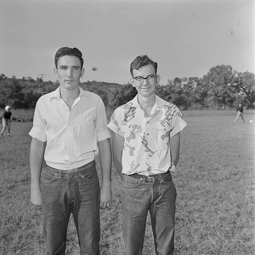SMDR Photographic Negatives Collection, [1950s][Rattler Grid 1950 squad & men] by San Marcos Daily Record Negatives