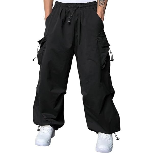 JMIERR Baggy Cargo Pants for 1980s Men's Fashion