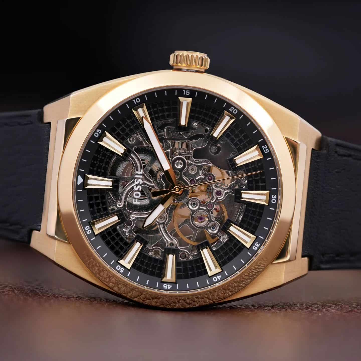 a fossil skeleton watch