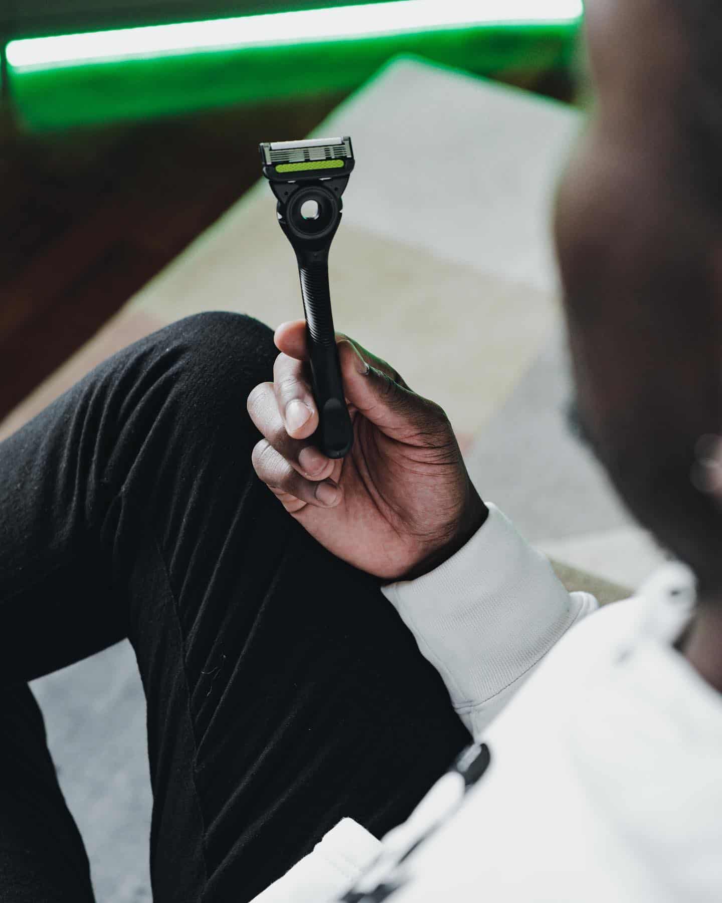 man holding a razor by gillette labs