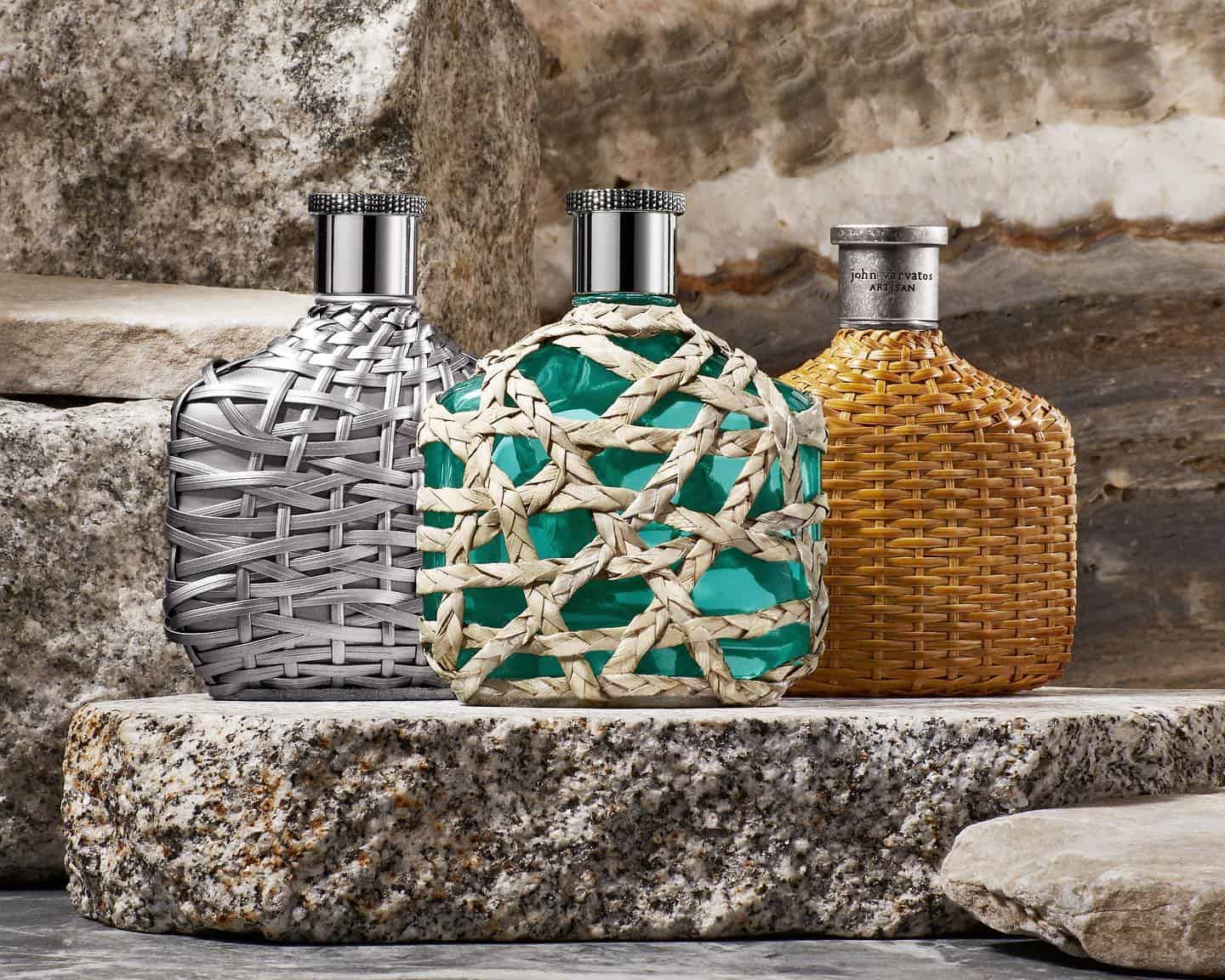 bottles of john varvatos artisan colognes
