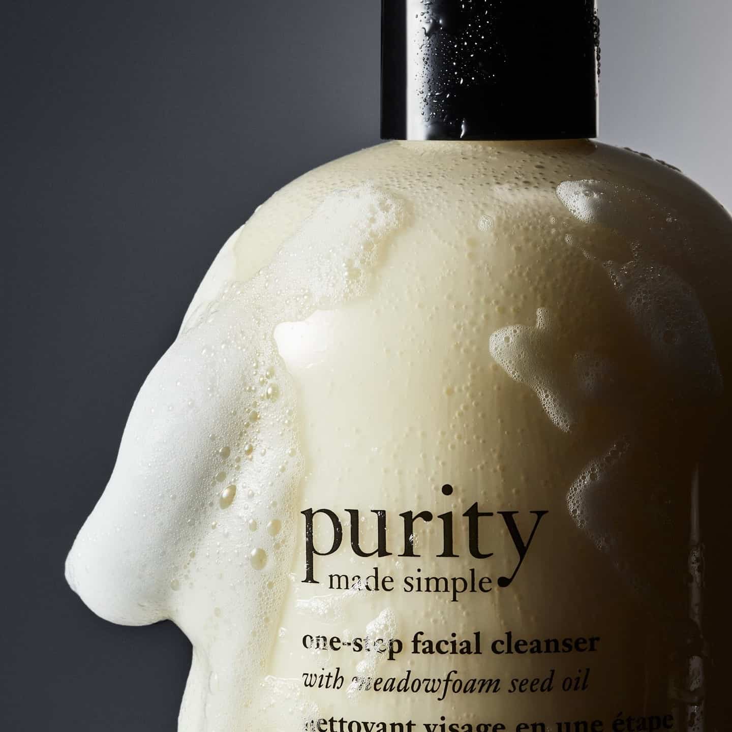 a bottle of purity made simple one-step facial cleanser by philosophy