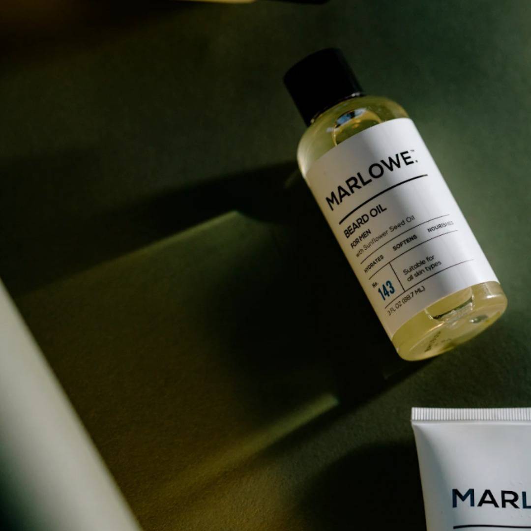 a bottle of marlowe beard oil