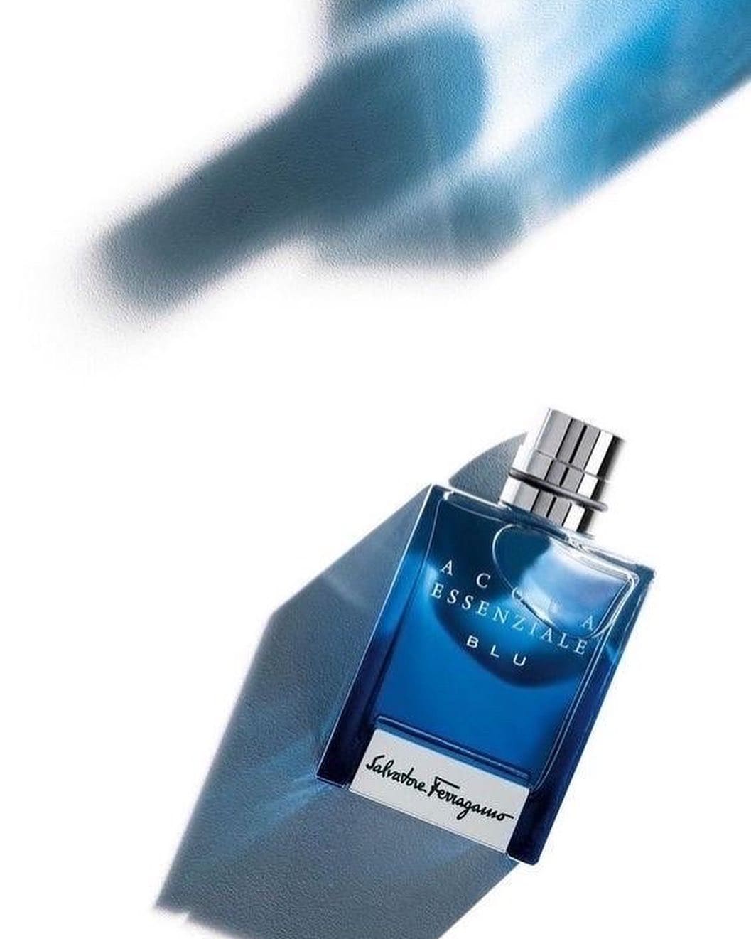 a bottle of acqua essenziale blue by salvatore ferragamo
