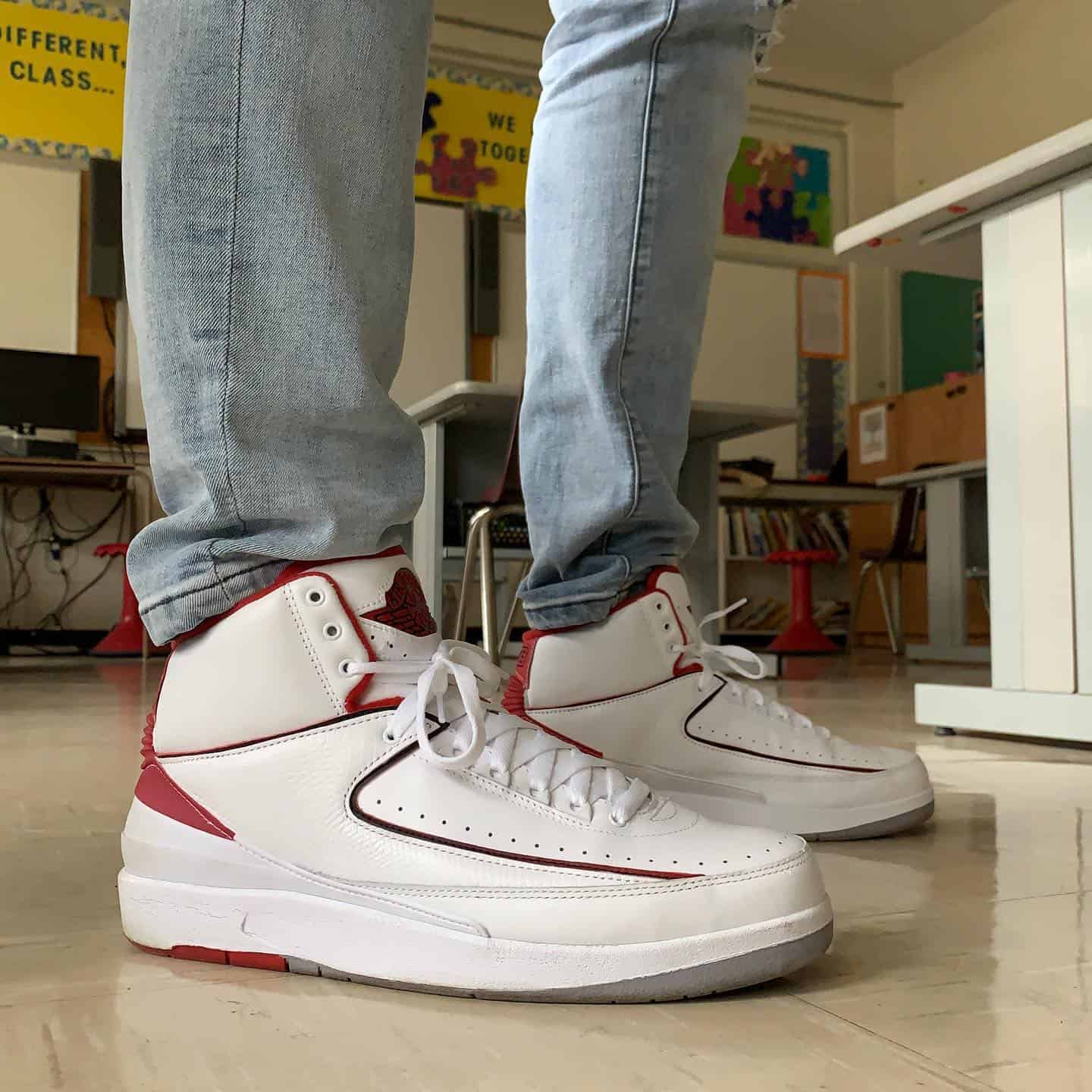 wearing a pair of 2008 air jordan II retro