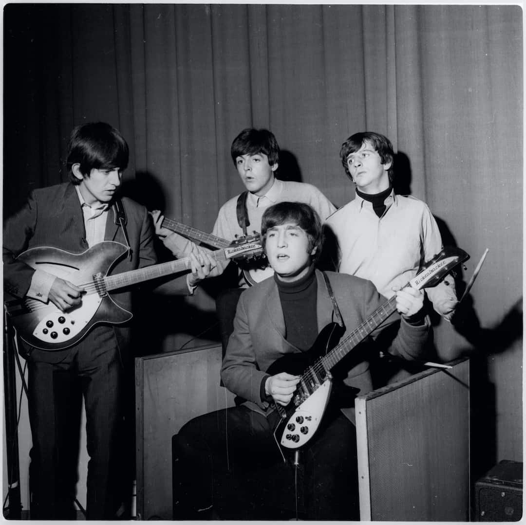 the beatles band playing a song